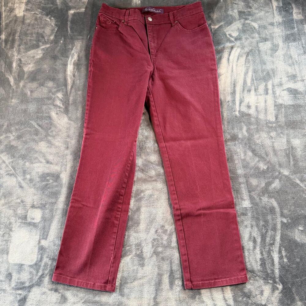 Gloria Vanderbilt Amanda Women's 10P Burgundy Straight Leg Stretch Jeans